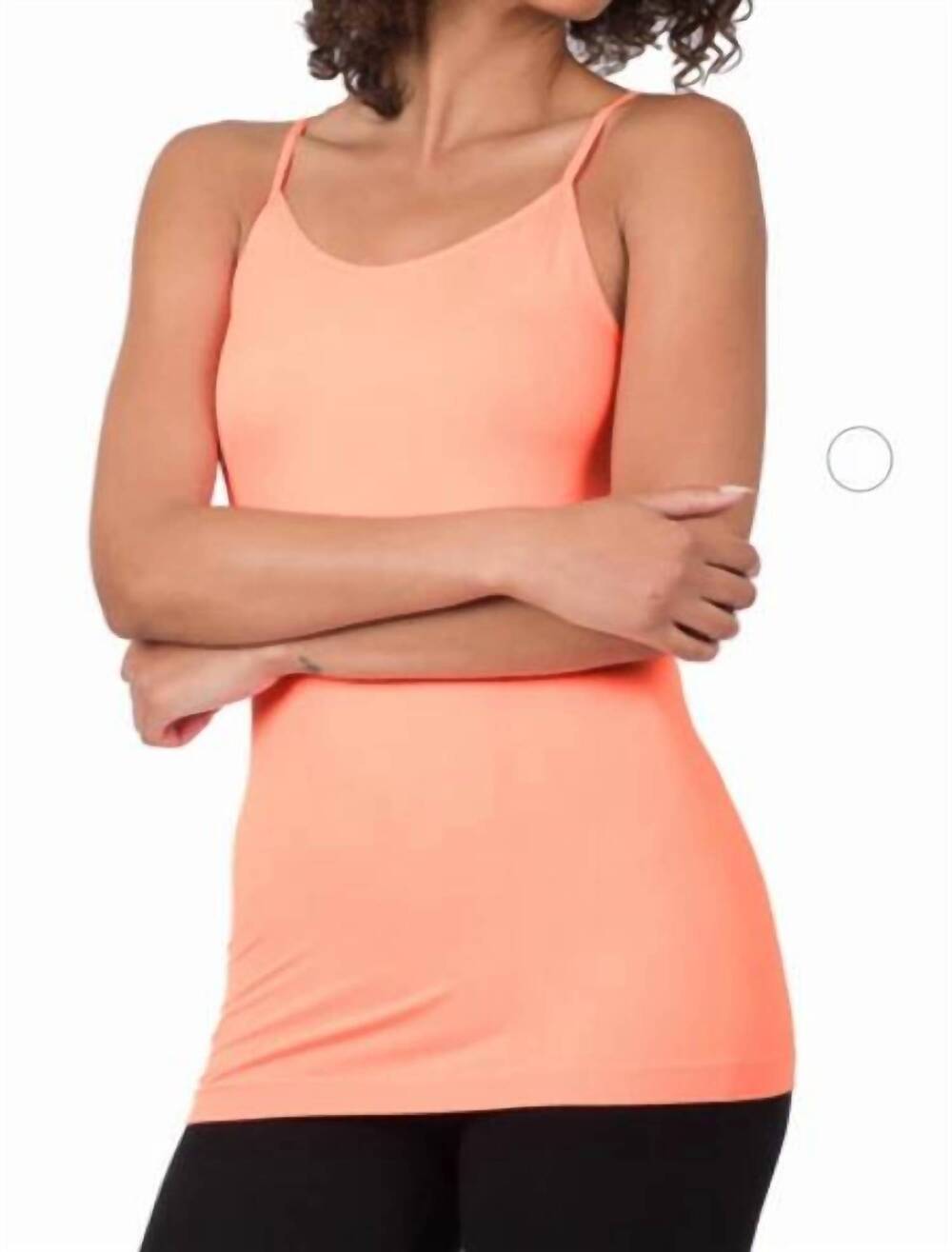 NEW ZENANA seemless spaghetti strap tank in neon coral